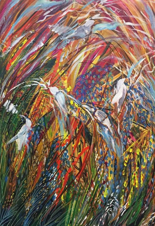 Colorful Abstract Paddy by Meriam Omar